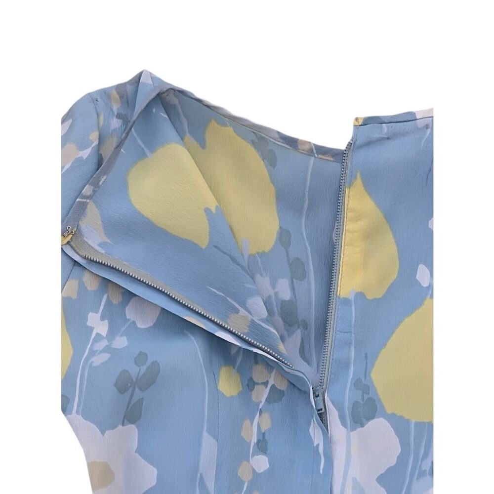 Vintage 50s Floral Pleated Day Dress Belted Cottagecore Blue Toni Todd 10 - Picture 6 of 7